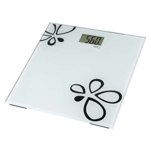 Emos EV105 digitális személymérleg, 180kg, 100g pontosság, edzett üveg, elemes (CR2032), fehér