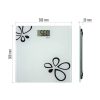 Emos EV105 digitális személymérleg, 180kg, 100g pontosság, edzett üveg, elemes (CR2032), fehér