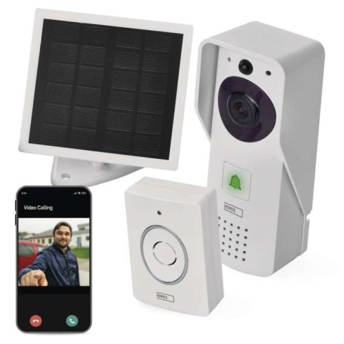 Emos H4030 GoSmart IP-09D otthoni vezeték nélküli akkumulátoros video kaputelefon, Wi-Fi, napelemes