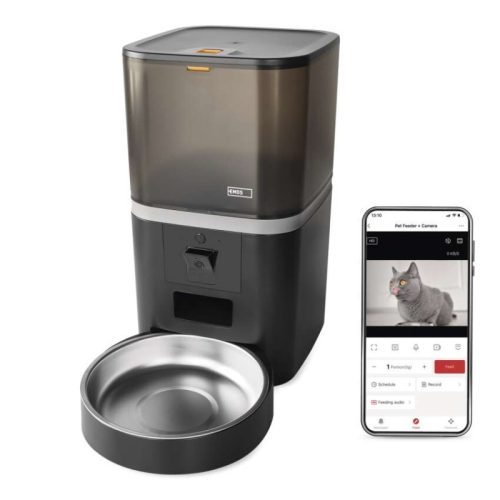 GoSmart állateledel adagoló kamerával Pet Care, 6 l, fekete, Wi-Fi (H6006)