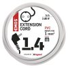 Hosszabbító 1,4 m  /  1 aljzat  /  fehér  /  PVC  /  1 mm2 (P0121)