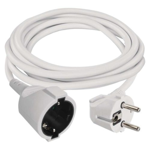 Hosszabbító 2 m / 1 aljzat / fehér / PVC / 1 mm2 (P0122)