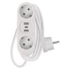 Hosszabbító 1,4 m / 2 aljzat+2×USB-A+1×USB-C / fehér / PVC / 1,5 mm2 (P02214E)