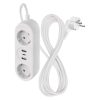 Hosszabbító 1,4 m / 2 aljzat+2×USB-A+1×USB-C / fehér / PVC / 1,5 mm2 (P02214E)
