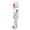 Emos P0322 hálózati elosztó, 3 aljzat, 2méter, 3x1mm2, max.250V/16A, IP20, gyerekzár, fehér