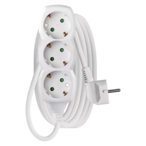 Emos P0323R hálózati elosztó, 3 aljzat, 3méter, 3x1,5mm2, 250V, 16A