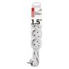 Emos P0421 hálózati elosztó, 4 aljzat, 1,5méter, 3x1mm2, max.250V/16A, IP20, gyerekzár, fehér