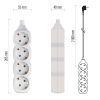 Emos P0422 hálózati elosztó, 4 földelt aljzat, 2méter, 3x1mm2, max.250V/16A, gyerekzár, fehér