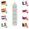  Emos P0520 szerelhető elosztó, 5 földelt aljzat, max.250V/16A, IP20, gyerekzár, fehér