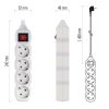 Emos P1421 hálózati elosztó, kapcsolós, 4 földelt aljzat, 1.4méter, 3x1mm2, max.250V/16A, gyerekzár, fehér