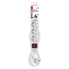 Emos P1521 hálózati elosztó, kapcsolós, 5 földelt aljzat, 1.4méter, 3x1mm2, max.250V/16A, gyerekzár, fehér