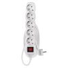 Emos P1523R hálózati elosztó, 5 aljzat, 3méter, 3x1,5mm2, 250V, 16A, kapcsolható