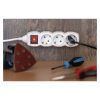 Emos P1621 hálózati elosztó, kapcsolós, 6 földelt aljzat, 1.4méter, 3x1mm2, max.250V/16A, gyerekzár, fehér