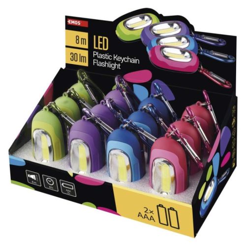 EMOS COB LED kulcstartó 12db, display box (P3887)