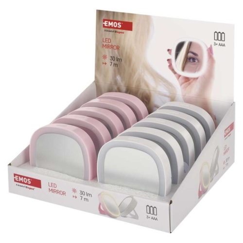Hordozható sminktükör LED fénnyel 10db, display box (P4718)