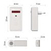 Emos P5705 vezeték nélküli csengő, 60 méter hatótáv, 75dB, 433MHz frekvencia, 230V AC, IP44, fehér