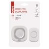 Emos P5733W Vezeték nélküli csengő, 150 méter hatótáv, 36 dallam, 110dB, 433Mhz, IP44, fehér