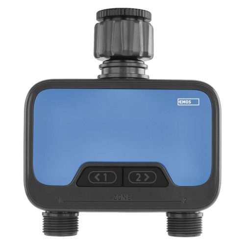 Emos PW56202 GoSmart okos öntöző időzítő, 2 kimenet, BT5.0, max.8bar, 3/4" -1" csatlakozás, elemes (4 xAA)
