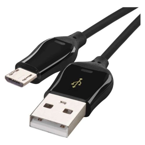 Töltő- és adatkábel USB-A 2.0 / micro USB-B 2.0, Quick Charge, 1 m, fekete (SM7004B)