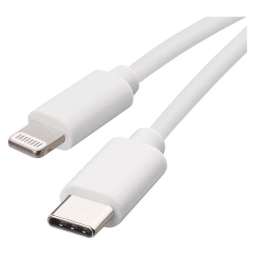 Töltő- és adatkábel USB-C 2.0 / Lightning MFi, 1 m, fehér (SM7015W)
