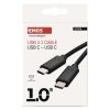 Töltő- és adatkábel USB-C 3.1 / USB-C 3.1, 1 m, fekete (SM7022BL)