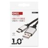 Töltő- és adatkábel USB-A 2.0 / USB-C 2.0, 1 m, fekete (SM7025BL)