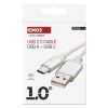 Töltő- és adatkábel USB-A 2.0 / USB-C 2.0, 1 m, fehér (SM7025W)