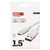 Töltő- és adatkábel USB-A 2.0 / USB-C 2.0, 1,5 m, fehér (SM7026)