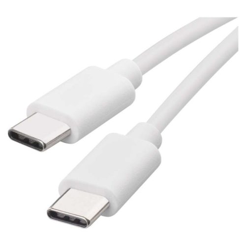 Töltő- és adatkábel USB-C 2.0 / USB-C 2.0, 1 m, fehér (SM7027W)