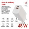 EMOS Univerzális USB töltő GaN PD 45 W max. (V04G45)