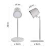 Emos Z7636W Abbie LED asztali lámpa, akkumulátoros, 300 lumen, 6W, dimmelhető, meleg/természetes/hideg fehér, IP20, fehér