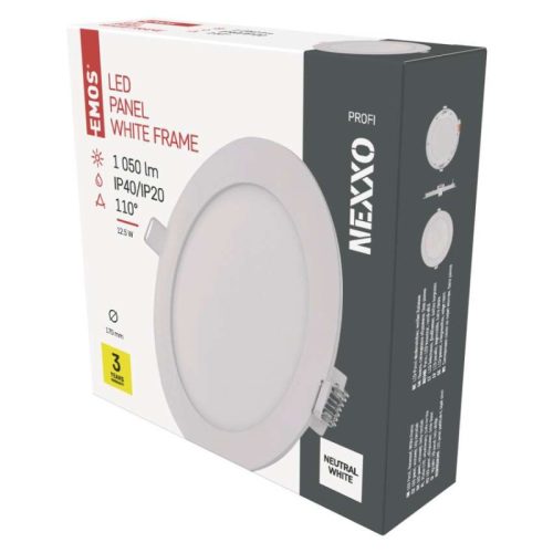 Emos ZD1135 NEXXO LED süllyesztett lámpatest, kerek, 17cm, 12.5/70W, 1000 lm, IP20, természetes fehér