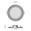Emos ZD1223 NEXXO LED süllyesztett lámpatest, kerek, 12cm, 7/40W, 480 lm, IP20, meleg/semleges fehér, ezüst