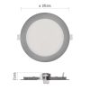 Emos ZD1233 NEXXO LED süllyesztett lámpatest, kerek, 17cm, 12.5/70W, 1050 lm, IP20, meleg/semleges fehér, ezüst