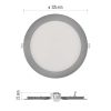 Emos ZD1243 NEXXO LED süllyesztett lámpatest, kerek, 22.5cm, 18/100W, 1600 lm, IP20, meleg/semleges fehér, ezüst