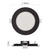 Emos ZD1323 NEXXO LED süllyesztett lámpatest, kerek, 12cm, 7/40W, 480 lm, IP20, meleg/semleges fehér, fekete
