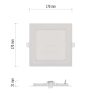 Emos ZD2135 NEXXO LED süllyesztett lámpatest, négyszög, 17cm, 12.5/70W, 1000 lm, IP20, természetes fehér