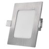 Emos ZD2223 NEXXO LED süllyesztett lámpatest, négyzet, 12cm, 7/40W, 480 lm, IP20, meleg/semleges fehér, ezüst