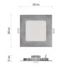 Emos ZD2223 NEXXO LED süllyesztett lámpatest, négyzet, 12cm, 7/40W, 480 lm, IP20, meleg/semleges fehér, ezüst