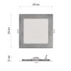 Emos ZD2233 NEXXO LED süllyesztett lámpatest, négyzet, 17cm, 12.5/70W, 1050 lm, IP20, meleg/semleges fehér, ezüst