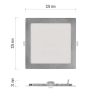Emos ZD2243 NEXXO LED süllyesztett lámpatest, négyzet, 22.5cm, 18/100W, 1600 lm, IP20, meleg/semleges fehér, ezüst