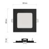 Emos ZD2323 NEXXO LED süllyesztett lámpatest, négyzet, 12cm, 7/40W, 480 lm, IP20, meleg/semleges fehér, fekete