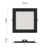 Emos ZD2333 NEXXO LED süllyesztett lámpatest, négyzet, 12cm, 7/40W, 480 lm, IP20, meleg/semleges fehér, fekete
