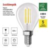 Emos ZF1A43 60 W / 806 lm / Természetes fehér  LED izzó Filament Mini Globe  A CLASS/ E14 / 3,8 W 