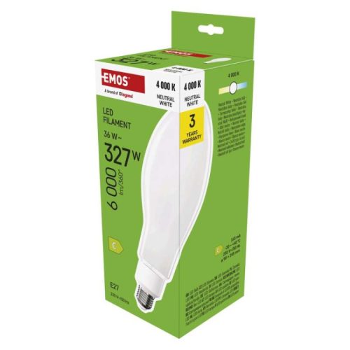 Emos ZF5751 327 W / 6 000 lm / természetes fehér  LED izzó Filament ED90 / E27 / 36 W 