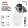 Emos ZGG010P CASSIA LED kerti fali lámpa, E27 foglalat, max.15Watt, 12.6 ×9.5 ×22.2cm, IP44, antracit