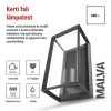 Emos ZGH010P MALVA LED kerti fali lámpa, E27, max.15Watt, 13 × 12 × 25 cm