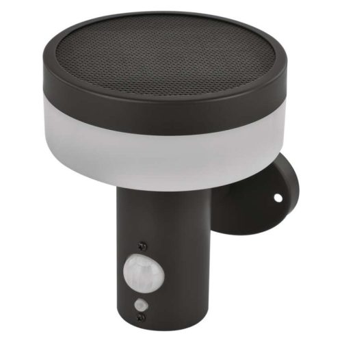 Emos ZGJ044S TERION LED kerti fali lámpa, napelemes, szürkületérzékelő, 2Watt, 200lm, rozsdamentes acél, meleg fehér, 15 ×12.5 ×15cm, IP44, antracit