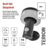 Emos ZGJ044S TERION LED kerti fali lámpa, napelemes, szürkületérzékelő, 2Watt, 200lm, rozsdamentes acél, meleg fehér, 15 ×12.5 ×15cm, IP44, antracit