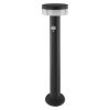 Emos ZGJ0B4S TERION LED kerti oszloplámpa, napelemes, szürkületérzékelő, 2Watt, 200lm, rozsdamentes acél, meleg fehér, 12.5 ×12.5 ×50cm, IP44, antracit